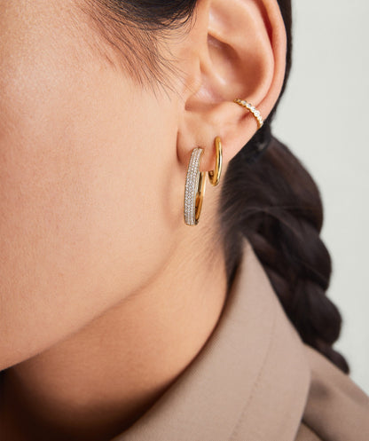 Bold Pavé Diamond Large Hoops