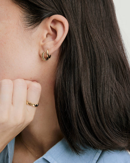 Charlotte Textured Huggie Hoops