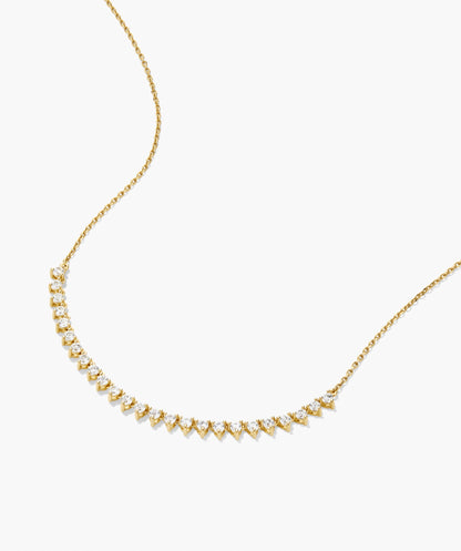 Lab Grown Sapphire Half Tennis Necklace