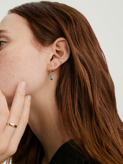 Marquise Gemstone Hoop Charm