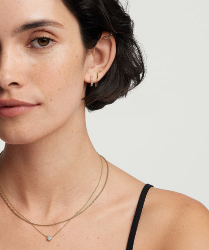 Bezel Lab Grown Diamond Huggies