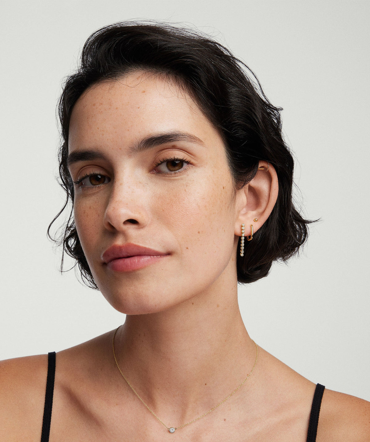 Bezel Lab Grown Diamond Tennis Earrings