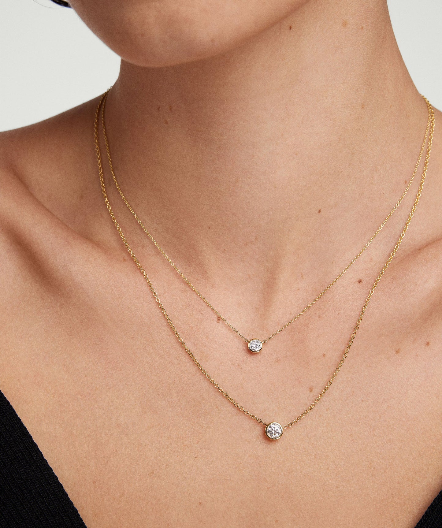 Bezel Lab Grown Diamond Necklace 0.25 ct