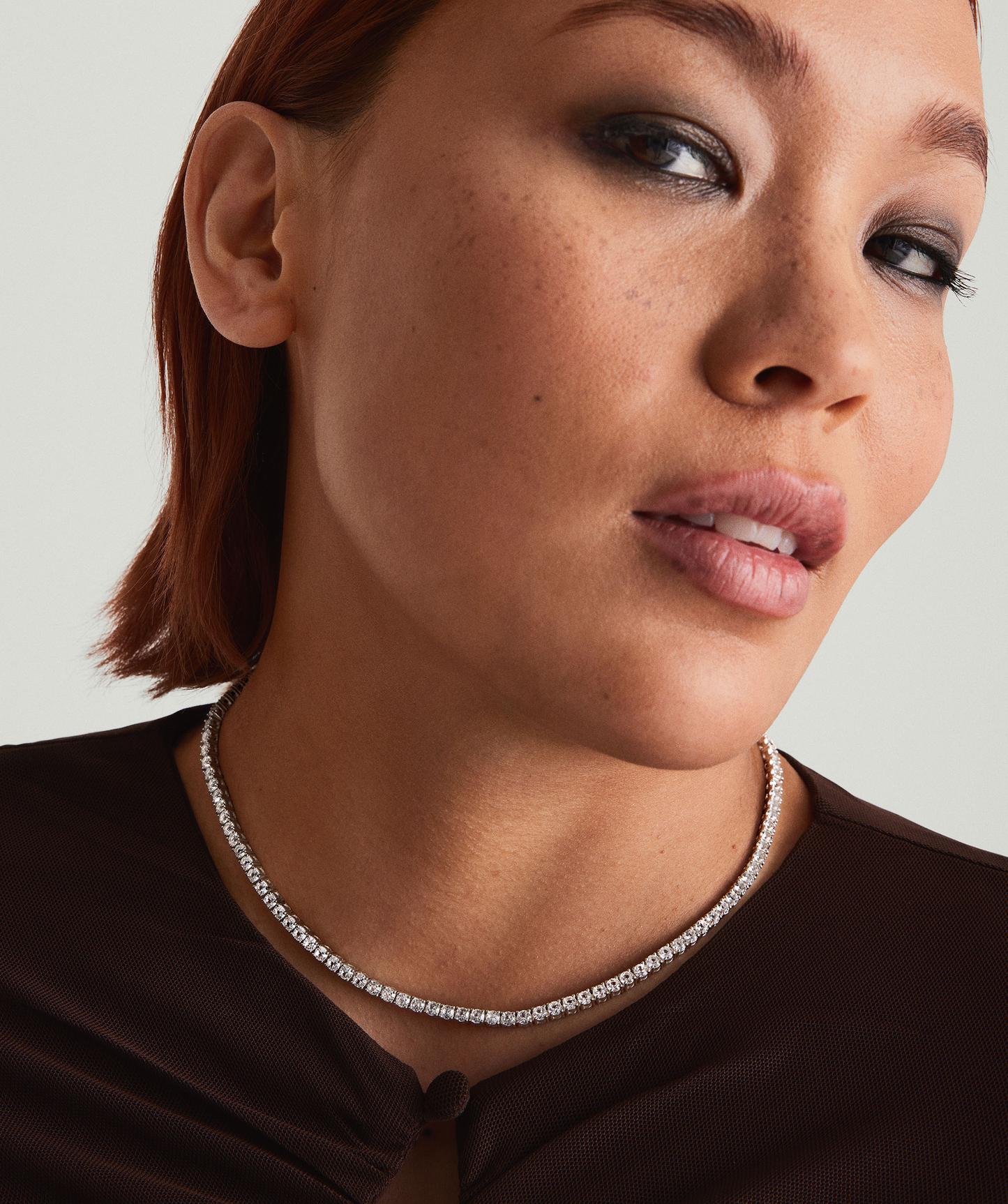 Lab Grown Sapphire Tennis Necklace