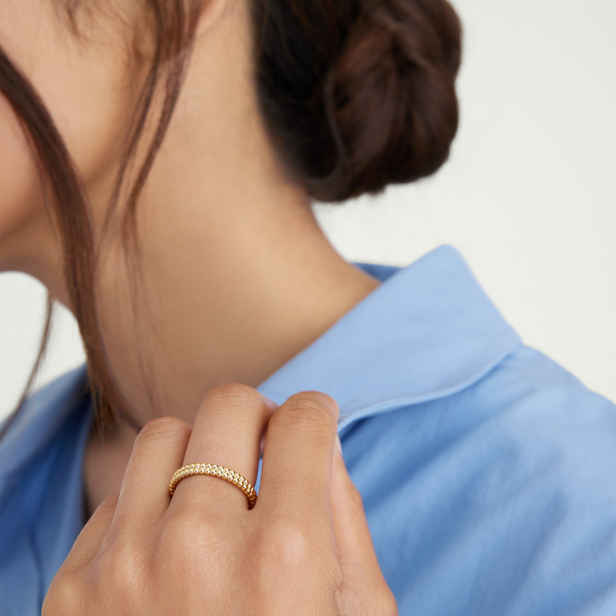 Duo Beaded Stacker Ring