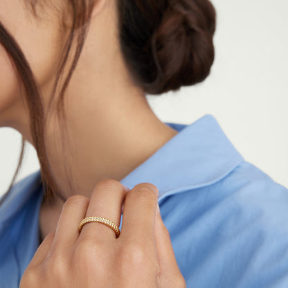 Duo Beaded Stacker Ring