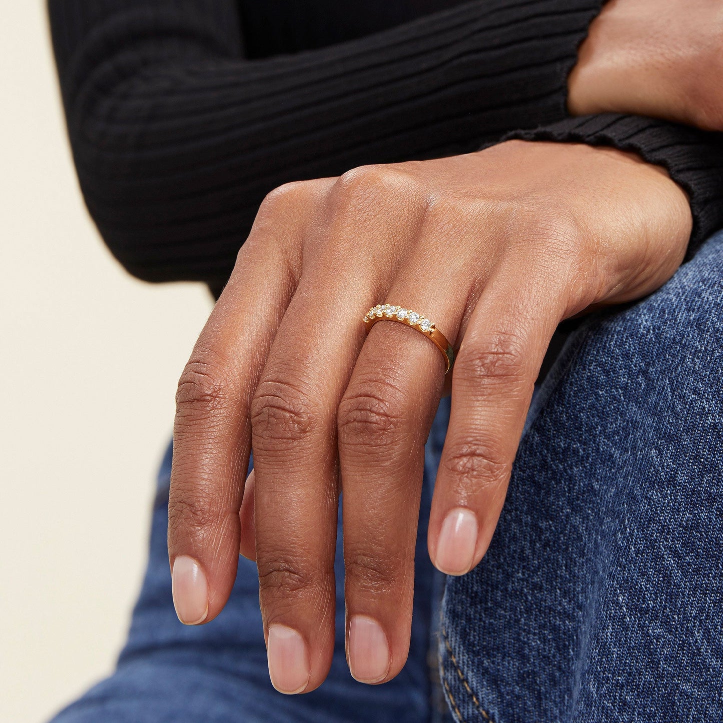 Bold Diamond Half Eternity Ring
