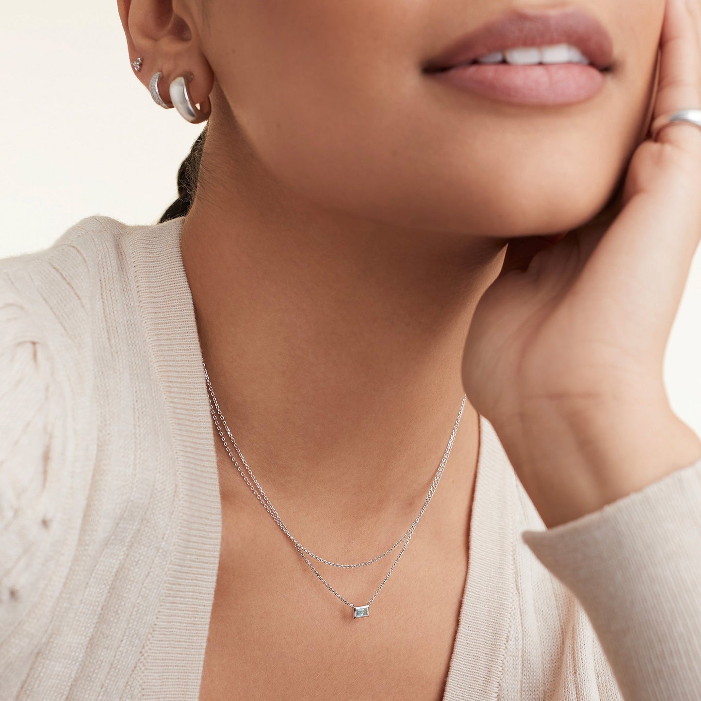 Layered Baguette Necklace