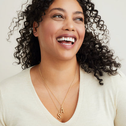 Bold Letter Pendant Necklace