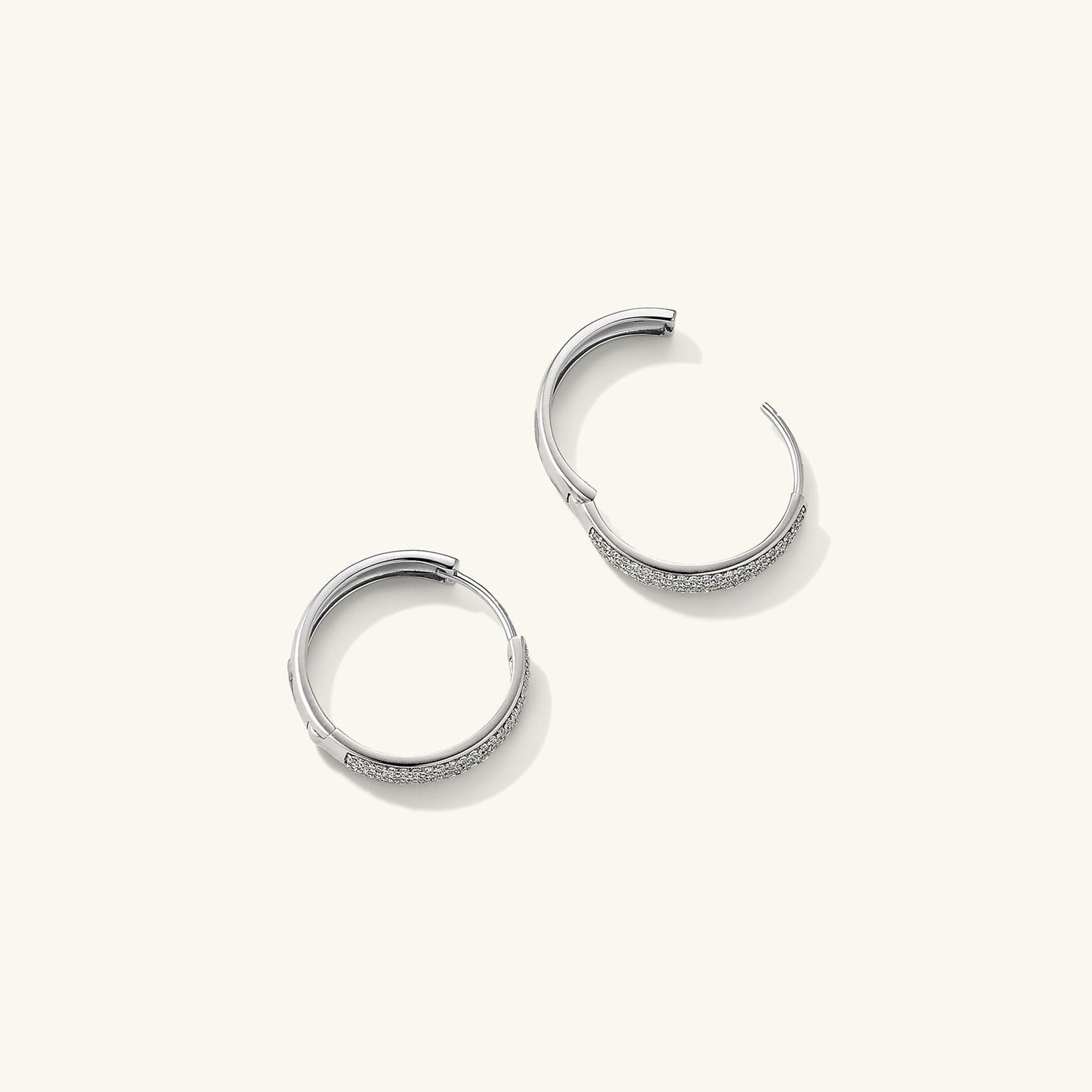 Bold Pavé Diamond Medium Hoops