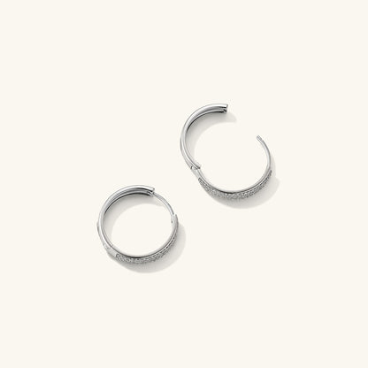 Bold Pavé Diamond Medium Hoops