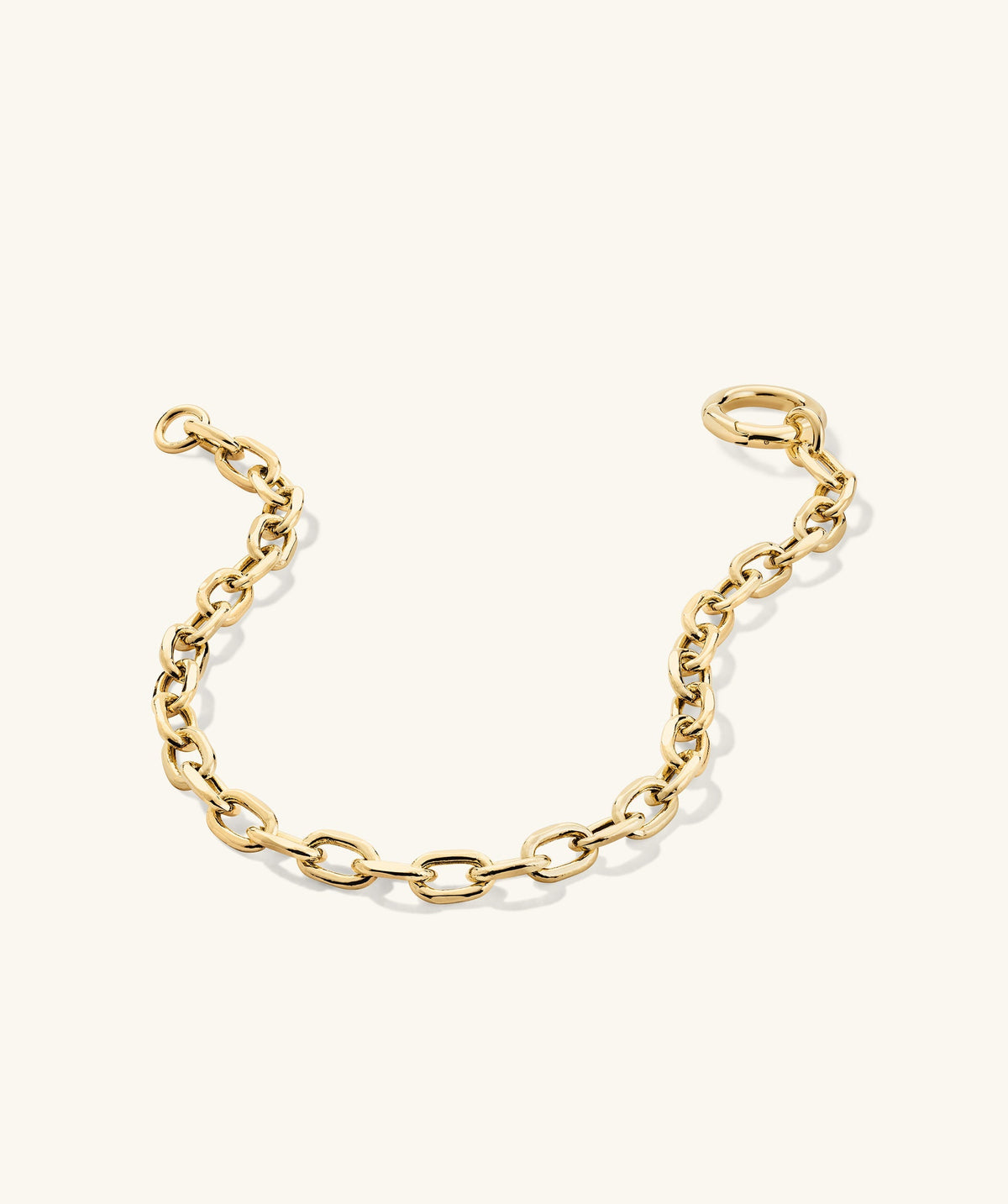 Large Square Oval Chain Charm Bracelet
