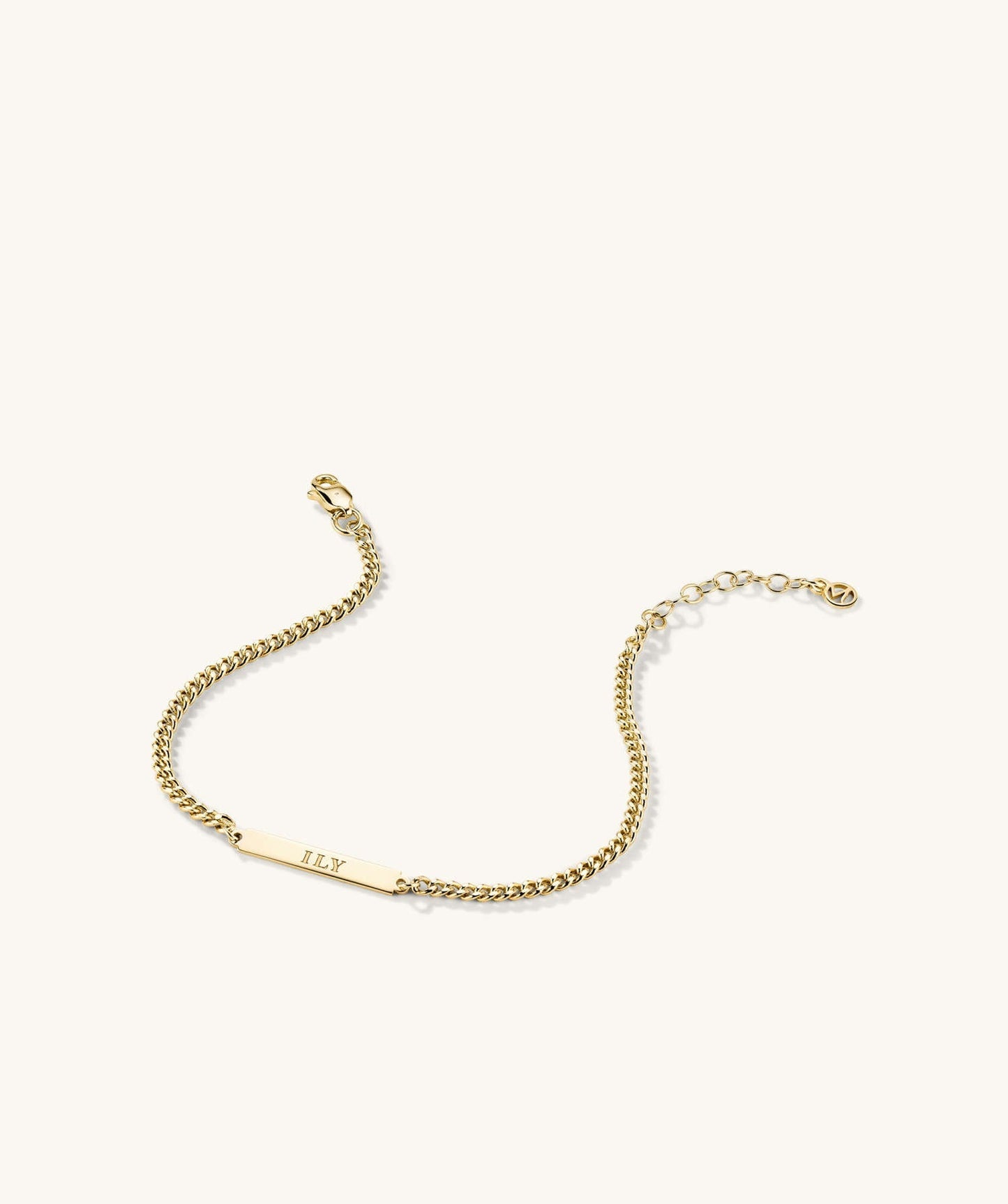 Engravable Bar Curb Chain Bracelet