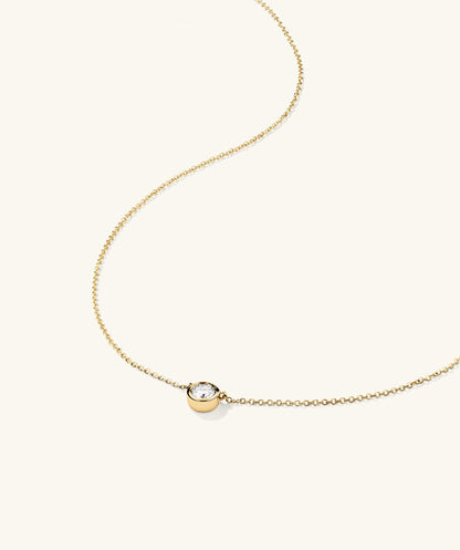 Bezel Lab Grown Diamond Necklace 0.5 ct