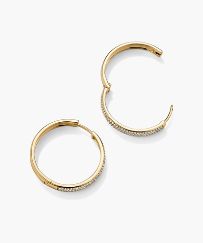 Bold Pavé Diamond Large Hoops