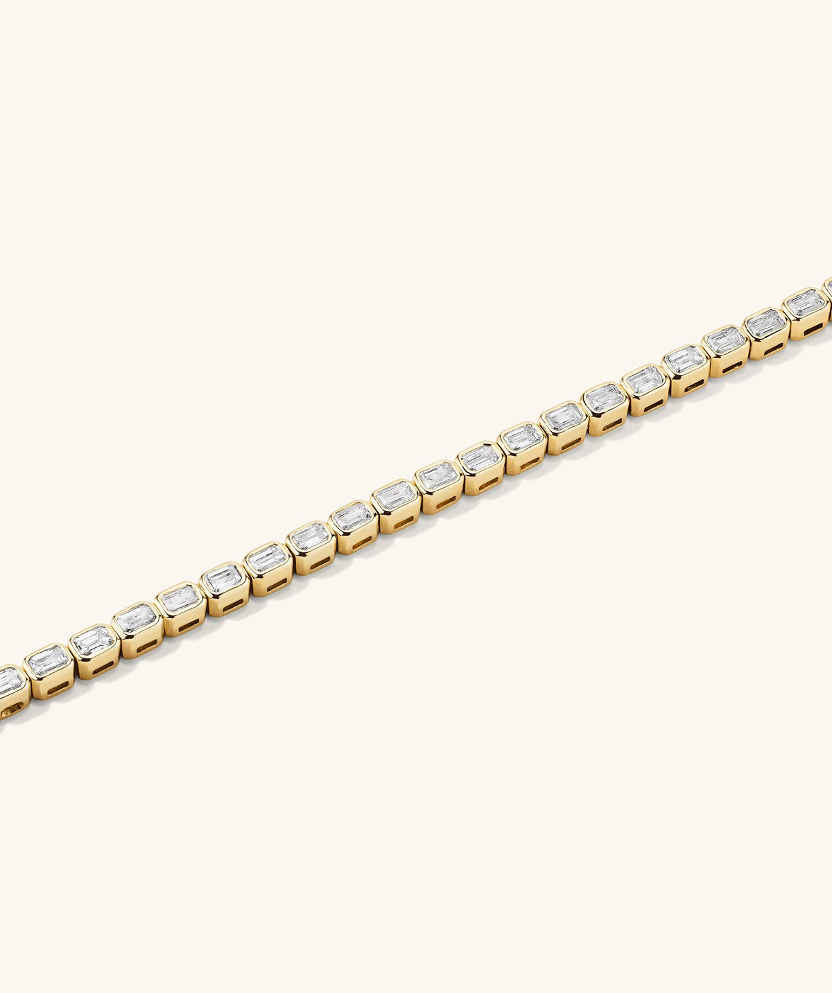 Lab Grown Diamond Emerald Cut Bezel Tennis Bracelet