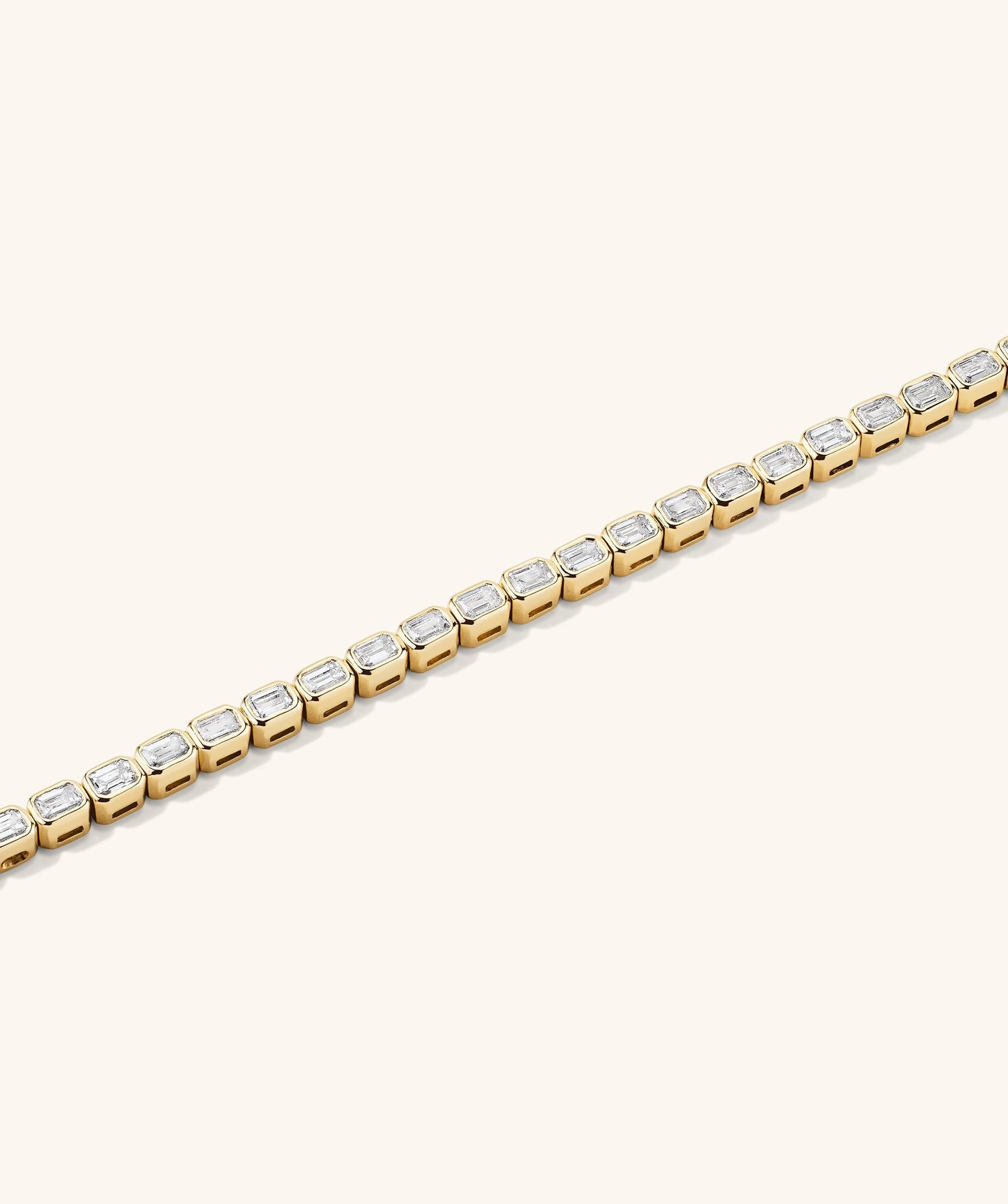 Lab Grown Diamond Emerald Cut Bezel Tennis Bracelet
