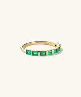 Baguette Emerald Half Eternity Band