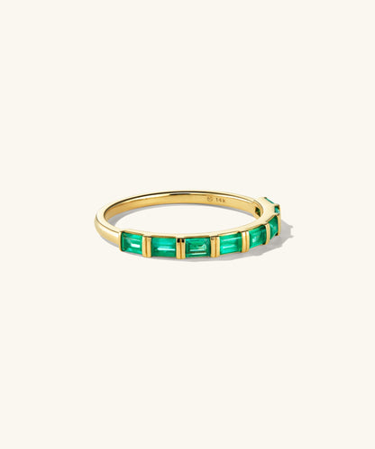 Baguette Emerald Half Eternity Band
