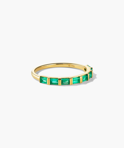 Baguette Emerald Half Eternity Band