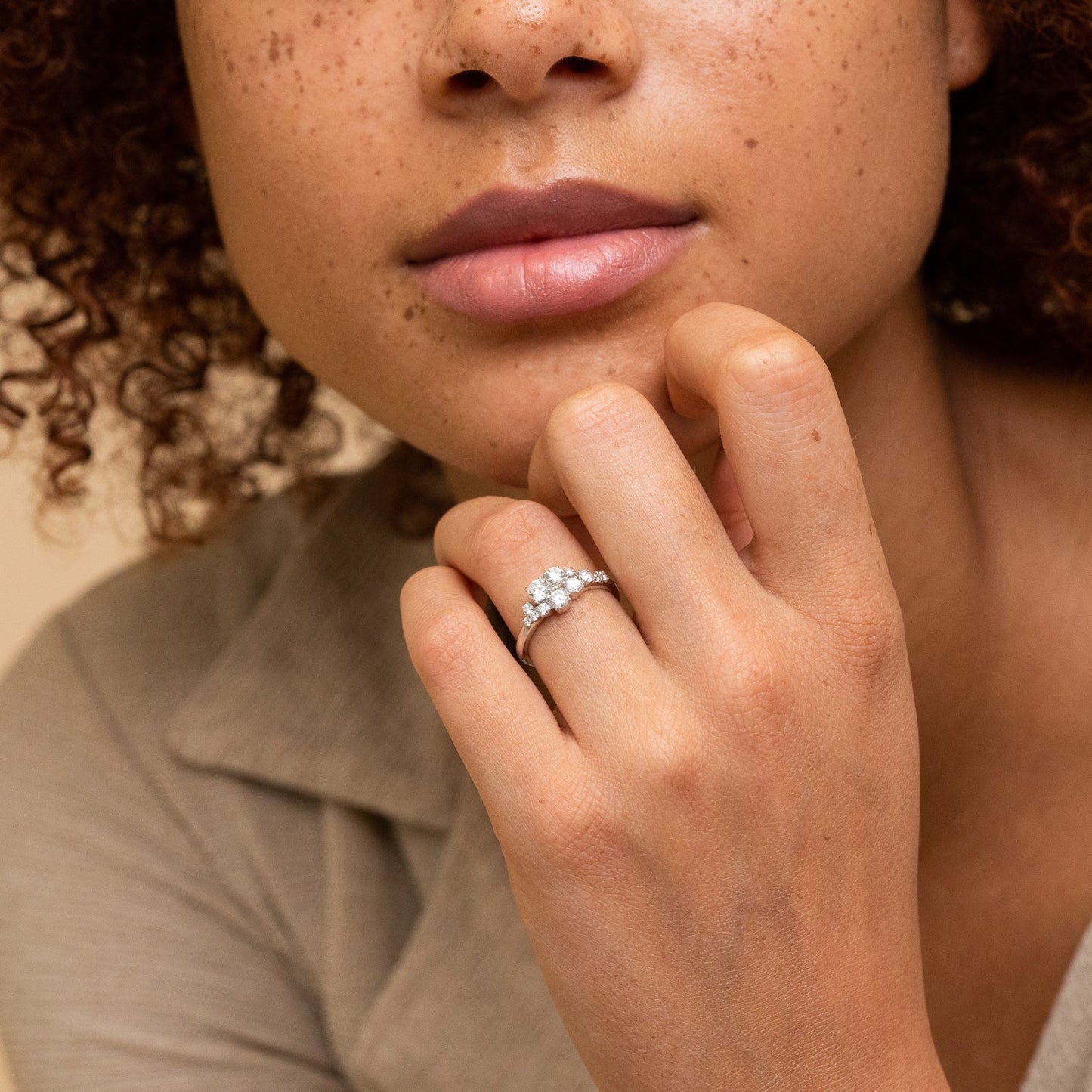 Diamonds Cluster Ring