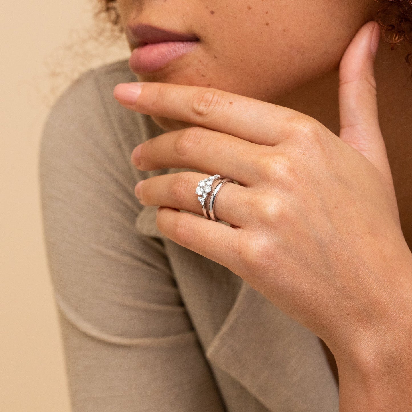 Diamonds Cluster Ring