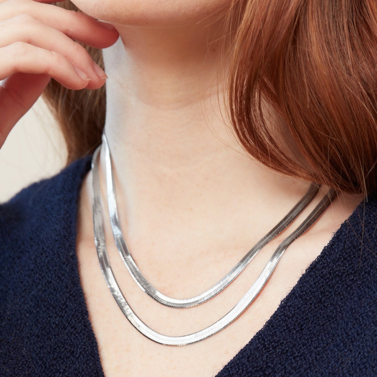 Bold Herringbone Chain Necklace